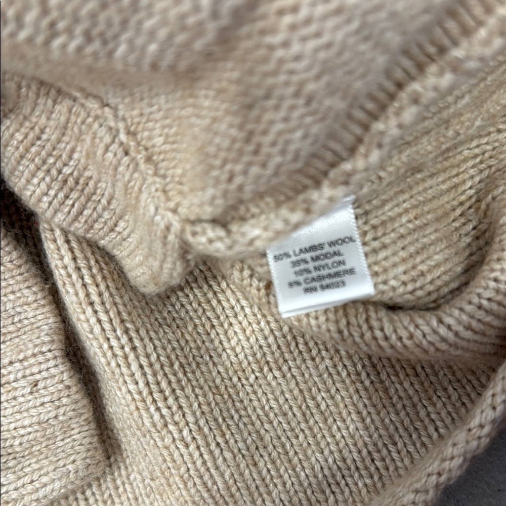 Banana Republic Tan Hooded Knit Lambs Wool Vest with Pockets - Picture 7 of 7